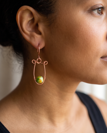 Copper wire earrings
