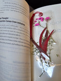 Handmade Customizable Bookmarks - 3 Pack Bookmark Bundle with red pressed flower