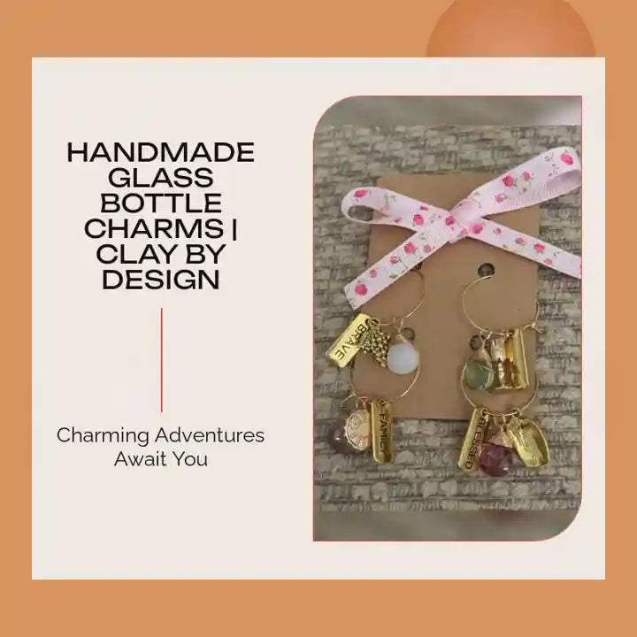 handmade glass bottle charms | Clay By Design 