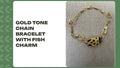 Gold Tone Chain Bracelet with Fish Charm 