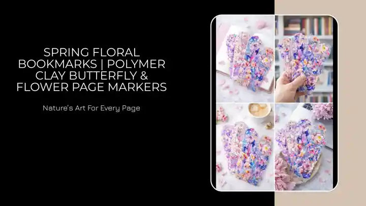 Spring Floral Bookmarks | Polymer Clay Butterfly &amp; Flower Page Markers 