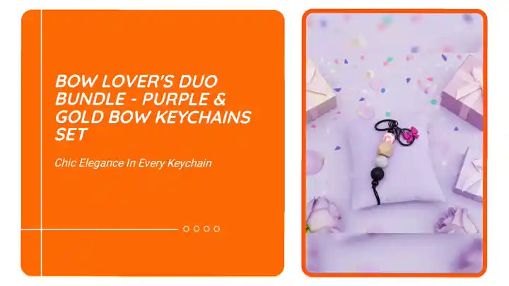 Bow Lovers Duo Bundle - Purple & Gold Bow Keychains 