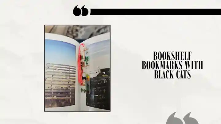 Bookshelf Bookmarks with black cats 