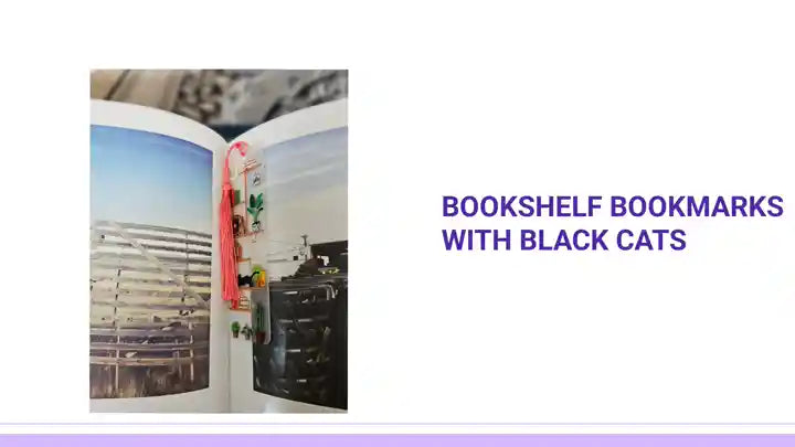 Bookshelf Bookmarks with black cats 